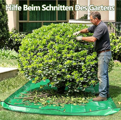 Landscape Pruning Tarp, 78.7“X78.7” Landscape Tarp for Trimming, Trimming Tarps Shrub Trimmings with Four Corner Buckles for Easy Fastening and Leaf Collection. (Green, 12” Hole) - size: 12” Hole
