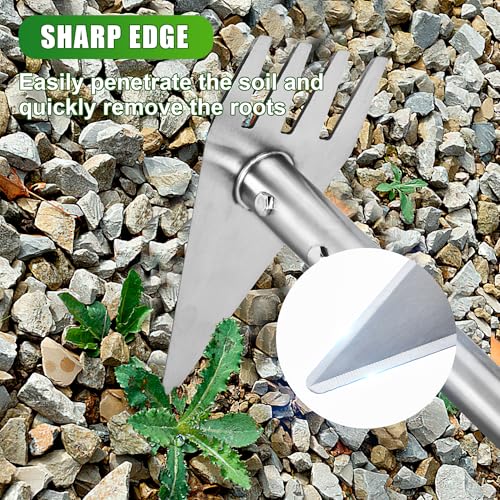BARAYSTUS 2‑in‑1 Garden Hoe & Weed Rake with Long Handle for Weeding - size: Small Head: 3.1" W x 7.4" H