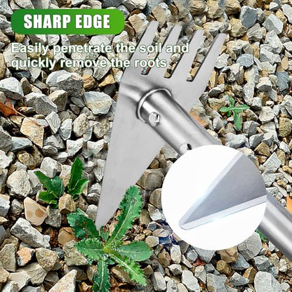 BARAYSTUS 2‑in‑1 Garden Hoe & Weed Rake with Long Handle for Weeding - size: Small Head: 3.1" W x 7.4" H