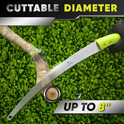 Professional Heavy Duty Pruning Saw (RAZOR SHARP 14" CURVED BLADE) Comfort Handle with Saw Blade Enclosure - size: 14" Curved