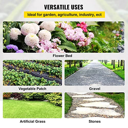 Happybuy 6FTx300FT Premium Weed Barrier Landscape Fabric Heavy Duty 3OZ, Woven Weed Control Fabric, Good Permeability for Weed Block Gardening Mat, Driveway Fabric, Landscaping Fabric, Ground Cover - size: 6FTx300FT-3OZ
