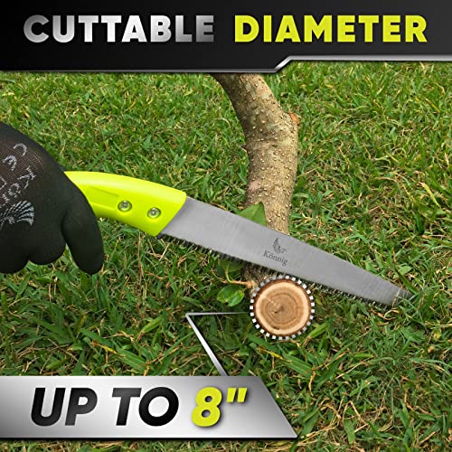 Professional Heavy Duty Pruning Saw (Razor Sharp 13" Straight Blade) Comfort Handle with Saw Blade Enclosure - size: 12" Straight