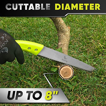 Professional Heavy Duty Pruning Saw (Razor Sharp 13" Straight Blade) Comfort Handle with Saw Blade Enclosure - size: 12" Straight