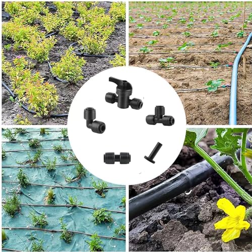 12 Pack 1/4 Inch Drip Irrigation Elbow Fitting, 90 Degree Quick Connect Corner Connector for 1/4" Tubing, Leak-Proof & Easy Install for Garden, Farm, Greenhouse Systems - style: 1/4" elbow connect(12)