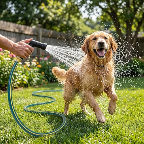 25ft Heavy Duty 3/4" Garden Hose, Solution4Patio, Male to Female Fittings - color: Green/Yellow, size: 3/4 in. x 25 ft.