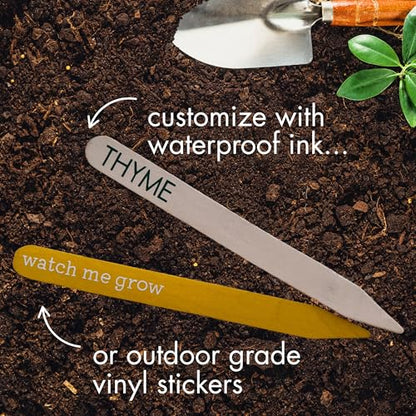 100% Natural Wood Plant Markers - 10 Inches Tall - for Field and Garden Use - Eco-Friendly & Sustainable Plant Identification - Made in USA - (Pack of 25)