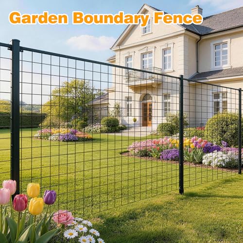 Black PVC Coated Welded Wire Fencing, 24in High x 100ft Long, 2 inch x 2 inch 16GA 2/3/4/5/6 Ft Tall Welded Wire Fence Rolls, Black Metal Garden Fence Wire Roll Garden Fencing for Yard - color: Black, size: 2"x2" 16GA 24" x 100'