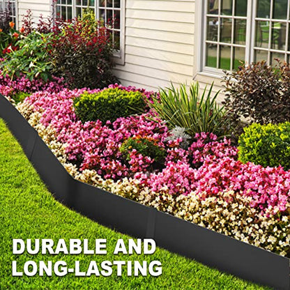 20ft. 40" L × 4" H Metal Landscape Edging, 6 Pack Garden Border - color: Black, size: 4 Inch
