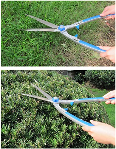 Hedge Shear 23.8 Inch (605MM) - Grass Shear - Lawn Shear - 9 Inches (230MM) Stainless Steel Blade - Aluminium Body with Soft Touch Vinyl Grip