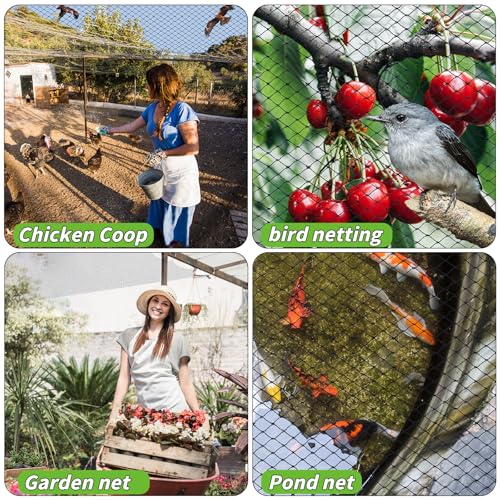 Garden Mesh Netting 10x50 FT - Heavy Duty Bird Net, Mesh Pest Barrier Reusable Ultra Fine Deer Fence Netting Crops Row Cover Raised Bed Protect Fruits Flower Vegetables from Bird Deer Squirrel - size: 10x50ft
