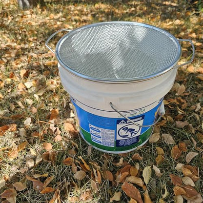 2PCS Soil Sifter for Gardening with Handle, Stainless Steel Compost & Rock Sifter for 5 Gallon Bucket - 1/4" & 1/8" Mesh