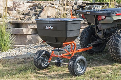 Agri-Fab Tow Behind ATV/UTV Broadcast Spreader for Seed, Fertilizer, Salt and Ice Melt, 185 lb Capacity with 12 Ft Spread Width - style: 185 lb. Direct Rod Control Tow-Behind ATV/UTV Spreader