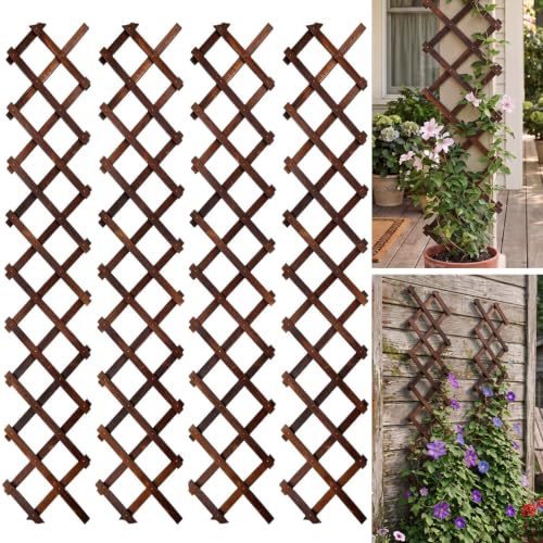 4Pcs Expandable Garden Trellis, 13"x68" Trellis for Climbing Plants Outdoor - size: 13" x 68" 4 Pack
