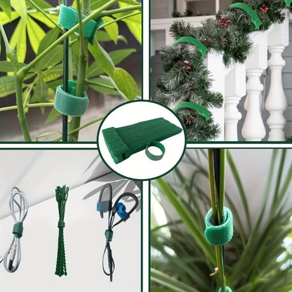 Adjustable Reusable Nylon Plant Ties with Metal Eyelets, Anti-Slip Garden Straps for Climbing Vegetables and Flower Fixing (green) - color: Green