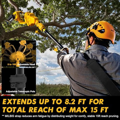 4-in-1 Cordless Pole Saw & Electric Pruning Shears for DeWalt 20V Battery
