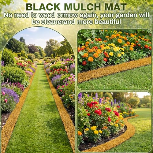 Nuanchu 5.5 in x 20 ft Recycled Rubber Walkway, Brown Rubber Mulch Mat Roll - color: Brown, size: 5.5 in x 20 ft
