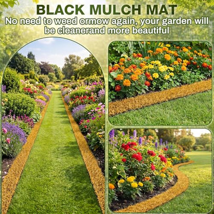 Nuanchu 5.5 in x 20 ft Recycled Rubber Walkway, Brown Rubber Mulch Mat Roll - color: Brown, size: 5.5 in x 20 ft