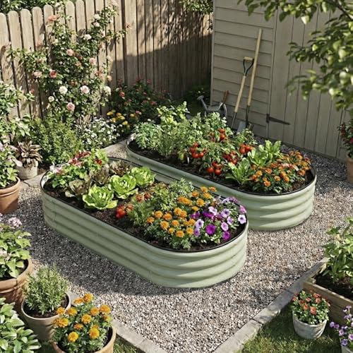 Raised Garden Bed, Metal Planter Box, Flower Box, Outdoor Planter - size: 2 PCS of 4×2×1 ft
