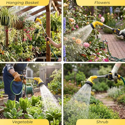 Hushee 2 Pack Garden Hose Watering Wand, 17.7 In Metal Wand, Yellow - color: Yellow