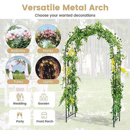 DREAMADE 7.2 ft Garden Arch, Metal Garden Arbor Trellis