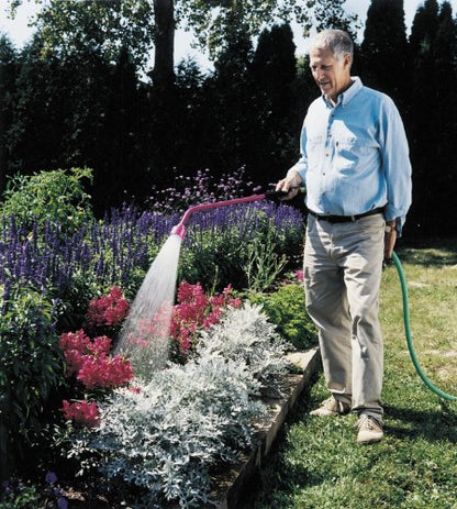 Dramm Sunrise Soft Rain Watering Spray Wand – 30” Long, Yellow – Gentle Full-Flow Spray with Shut-Off Valve & 8” Foam Grip – Lightweight & Durable for Gardens, Hanging Baskets & Planters - color: Yellow, size: 30 Inches