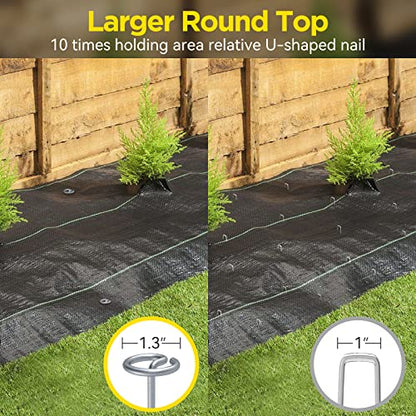 Landscape Fabric Stakes, 8 Gauge Circle Top Landscape Pins