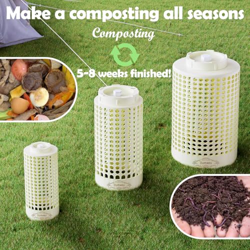 Underground Worm Farm, Garden Mini vermicomposting bin for use in Outdoor Gardening from Kitchen Food Waste, with Holes and lid11.81IN+10.23IN+8.38IN（3PC） - size: 11.81IN+10.23IN+8.38IN (3PC)