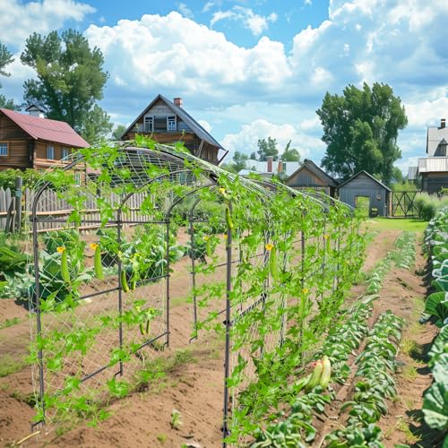 unho 63inch Garden Trellis Arch: for Climbing Plants with Net Metal - size: 41*64*63inch