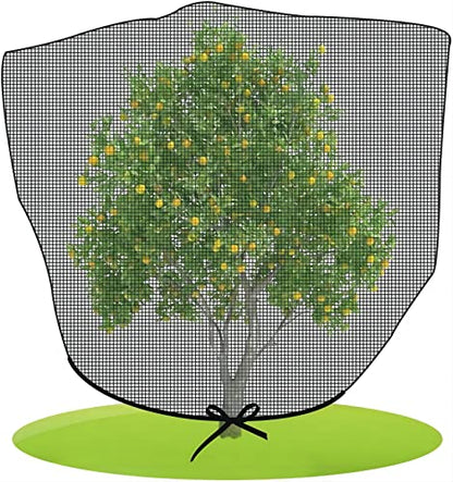 Agfabric Bird Netting 39" Hx39 W Garden Netting Insect Pest Barrier,Plant Cover Fruit Tree Netting Mesh Protection Bag with Drawstring,Black - size: 39"x39"