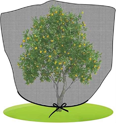 Agfabric Bird Netting 39" Hx39 W Garden Netting Insect Pest Barrier,Plant Cover Fruit Tree Netting Mesh Protection Bag with Drawstring,Black - size: 39"x39"