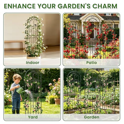 1 Pack 47.2"x19.7" Metal Gardon Trellis for Climbing Plants Outdoor, Black - size: 1P: 47.2" H x 19.7" W