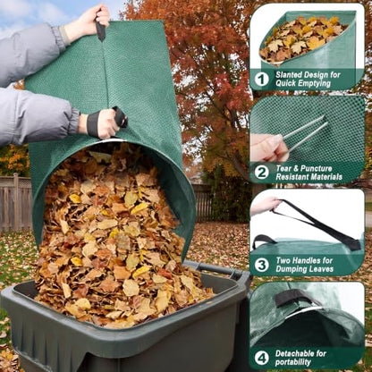 UQM 60 Gallon Large Leaf Collector, Easy Storage & Transport