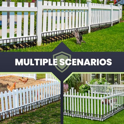 42.5FT No Dig Fence Panels - 30 Pack Garden Fence Animal Barrier Rustproof Metal Dog Fence Panels for Yard, Anti Digging Barrier Garden Edging Border Fencing for Outdoor, Yard, Rabbit - size: 30 Pack,41.8Ft