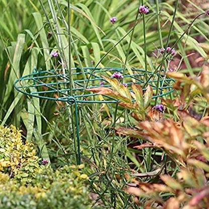 MTB Supply 10 Pack 16 x 24 inch Green Peony Cages Grow Through Plant Support Stakes Flower Support Hoops Heavy Plants Brace Rings - size: Grid 10pack
