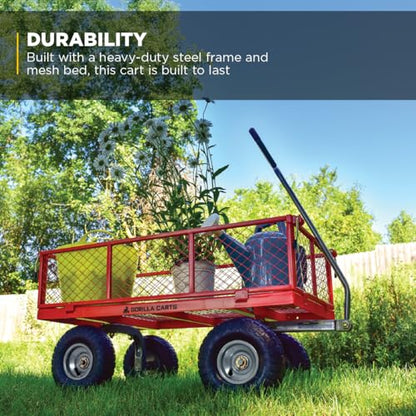 Gorilla Carts Steel Utility Garden Cart, 800 lb. Capacity, 4 Cu Ft, Red - color: Red