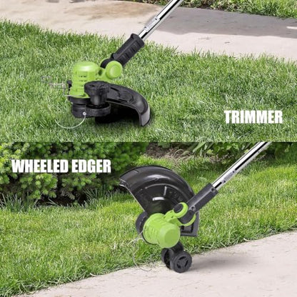20V Electric Weed Wacker Cordless Edger Lawn Tool 2X2.0Ah Battery Powered Weed Eater 12" Lightweight String Trimmer Auto Line Feed Grass Trimmer