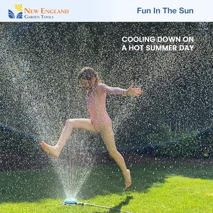 Multi-Pattern Spot Sprinkler 400001 - Adjustable 9 Spray Patterns, Heavy-Duty Metal Base, Decorative Turret Design, Versatile Lawn & Garden Watering, Durable Build by New England Garden Tools