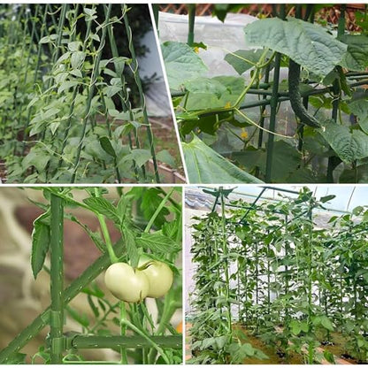 Sturdy Garden Stakes 18 Inch SupKing DIY 3/4/5/6/7ft Tomato Support Stake Green Plastic Coated Metal Tall Plant Stick Poles Plants Trellis for Indoor Outdoor Climbing Cucumber Chili Eggplant-20 Packs