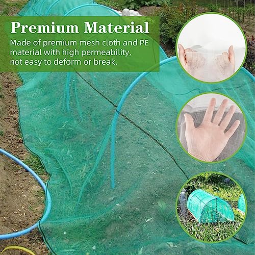 10 x 65FT Garden Mesh Netting, Ultra Fine Mesh Protection Netting Plant Covers Greenhouse Row Cover Raised Bed Screen Barrier Net for Vegetable Fruits Flowers Trees Crops, Green - color: Green, size: 10X65FT