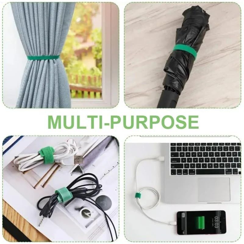 2 Rolls Reusable Nylon Plant Ties Loop Hook Garden Support Tape, (Black) - color: Black