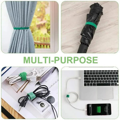 2 Rolls Reusable Nylon Plant Ties Loop Hook Garden Support Tape, (Black) - color: Black