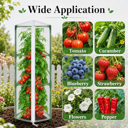 Halatool Garden Tomato Plant Cover Netting, Fits 40–55" Tomato Cages - size: 45 Inch
