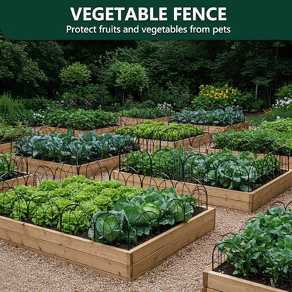 Decorative Garden Fence, 10.5 ft No Dig Flower Bed Border, 10 Pack - size: 10 Arched Panels-10.5ft(L)x16.54in(H)