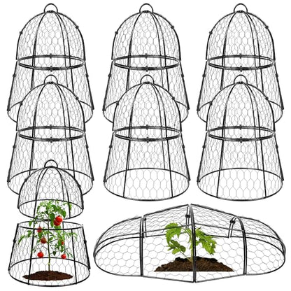 Decoroca 8 PCS Garden Cloches for Plants - Chicken Wire Plant Protectors - size: 8pcs-13.4x13in