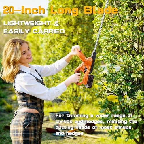 IRONFIST Cordless Hedge Trimmer, Compatible with DEWALT 20V MAX Batteries, 20" Brushless Electric Hedge Cutter, Lightweight & Portable for Hedges, Shrubs and Bushes (Battery Not Included)