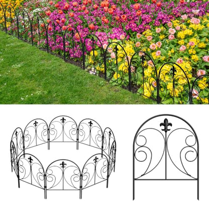 Decorative Garden Fence 10 Pack, Total 22in(H) x 10ft(L) - size: 22in x 10.8ft