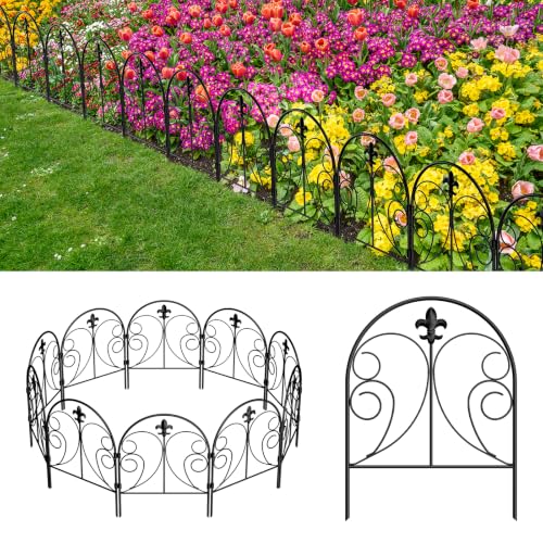 Decorative Garden Fence 10 Pack, Total 22in(H) x 10ft(L) - size: 22in x 10.8ft