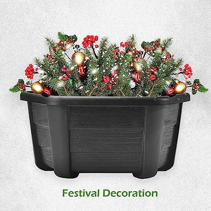 ORIMERC 9.8 Inches Self Watering Wall Planters for Indoor Plants, Railing Planters Balcony Planters Wall Hanging Planters, Lightweight, Dark Coffee (Pack of 8) - color: Dark Coffee