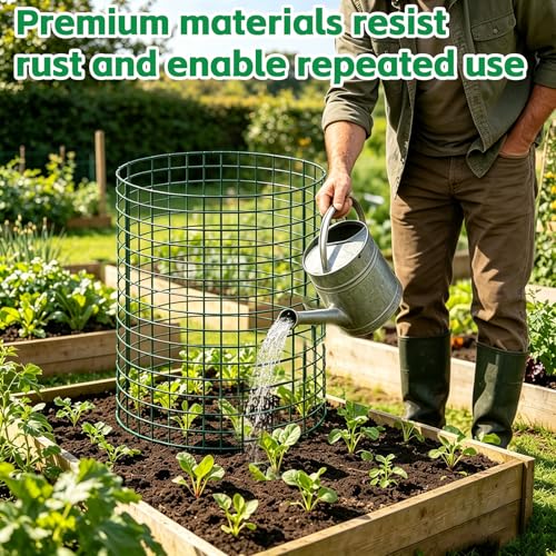 3 Pack Large Wire Plant Protector from Animals 12"x12" Metal Plant Cage - size: 12"x12"