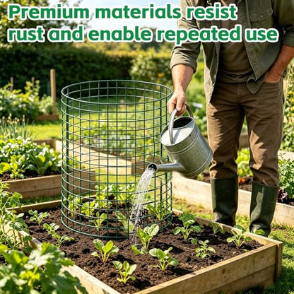 3 Pack Large Wire Plant Protector from Animals 12"x12" Metal Plant Cage - size: 12"x12"